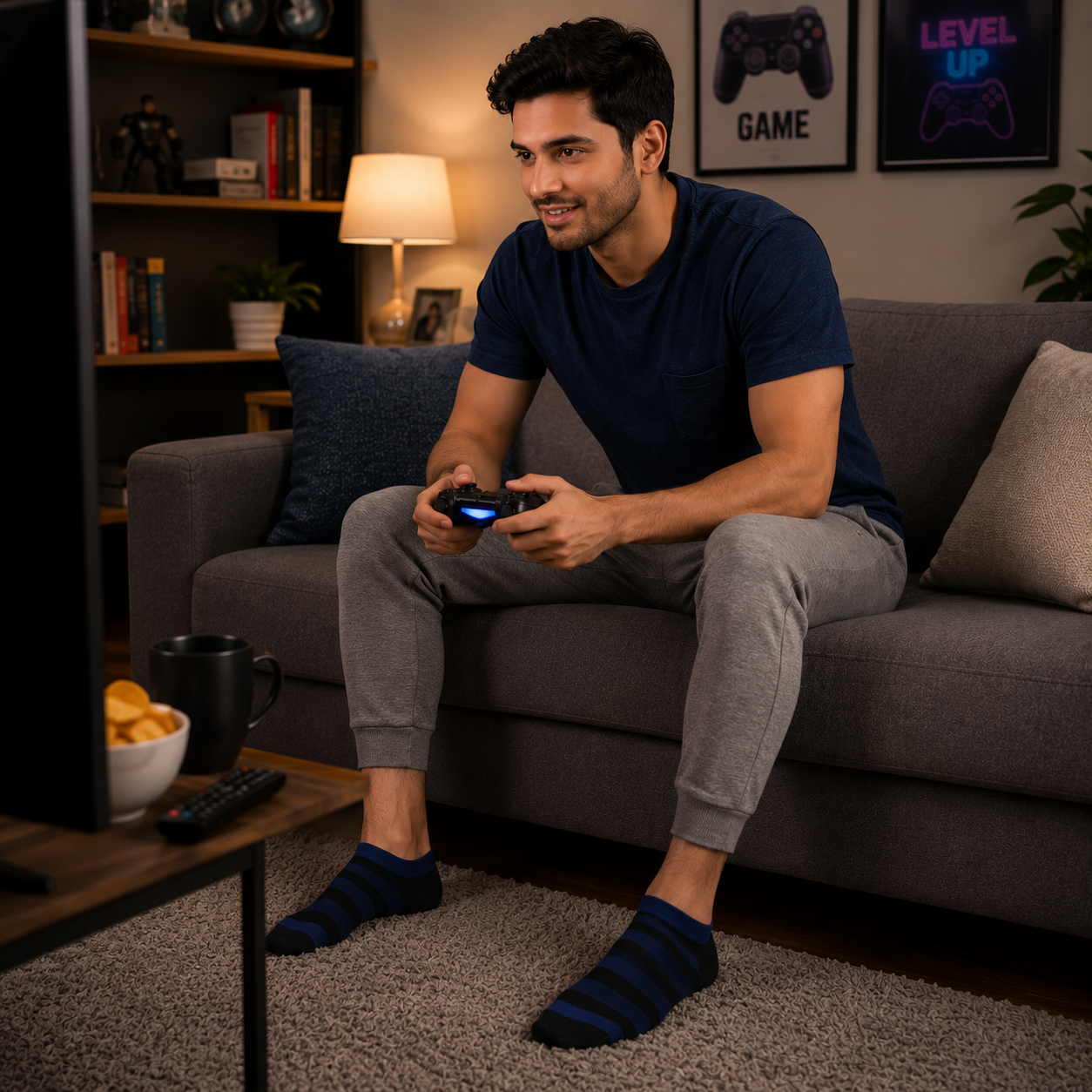 Premium Ankle Stripe Socks – Everyday Comfort & Breathable Casual Wear