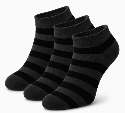 Premium Ankle Stripe Socks – Everyday Comfort & Breathable Casual Wear