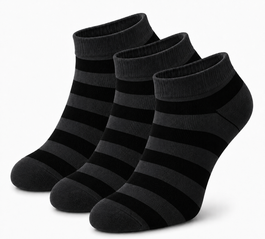Premium Ankle Stripe Socks – Everyday Comfort & Breathable Casual Wear