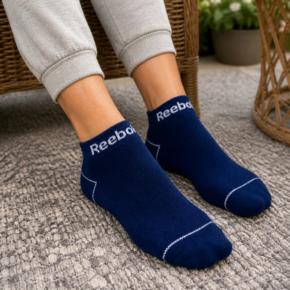 REEBOK Premium Comfort Ankle Socks - Breathable Mesh, Arch Support & Cushioned Athletic Fit.
