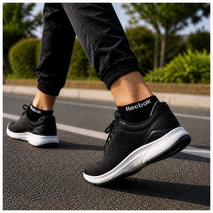 REEBOK Premium Comfort Ankle Socks - Breathable Mesh, Arch Support & Cushioned Athletic Fit.