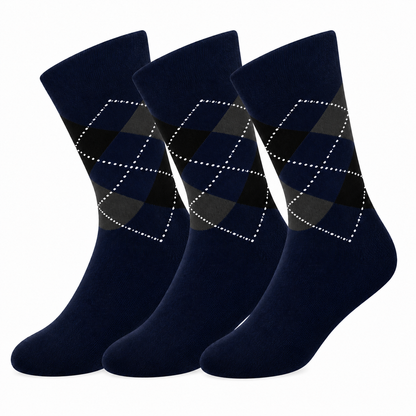 Classic Argyle Crew Socks for Men & Women – Comfortable Everyday Dress & Casual Socks