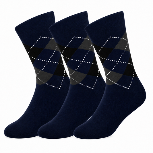 Classic Argyle Crew Socks for Men & Women – Comfortable Everyday Dress & Casual Socks