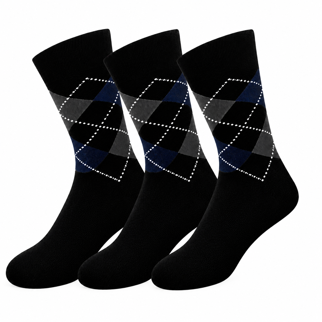 Classic Argyle Crew Socks for Men & Women – Comfortable Everyday Dress & Casual Socks