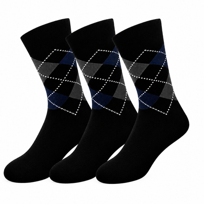 Classic Argyle Crew Socks for Men & Women – Comfortable Everyday Dress & Casual Socks