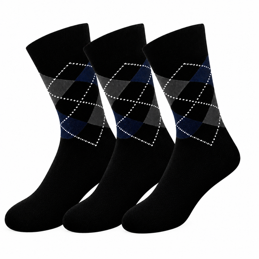 Classic Argyle Crew Socks for Men & Women – Comfortable Everyday Dress & Casual Socks
