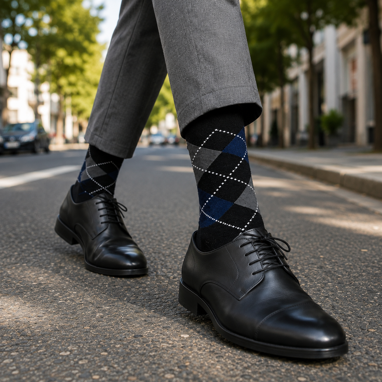Classic Argyle Crew Socks for Men & Women – Comfortable Everyday Dress & Casual Socks