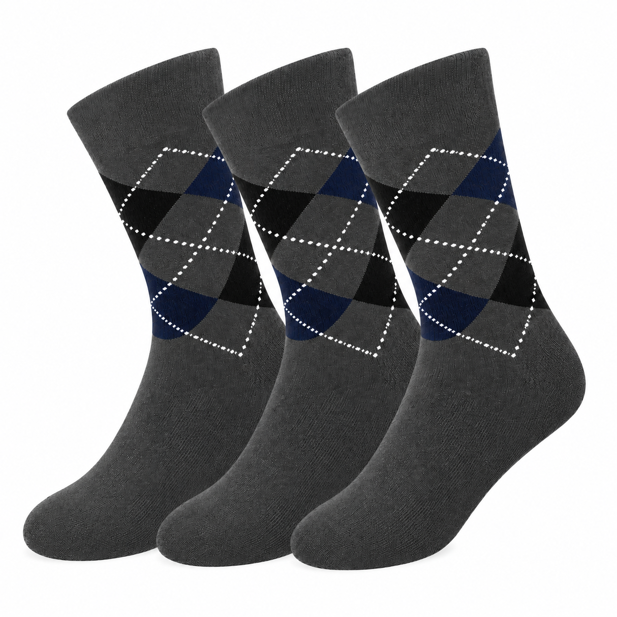 Classic Argyle Crew Socks for Men & Women – Comfortable Everyday Dress & Casual Socks