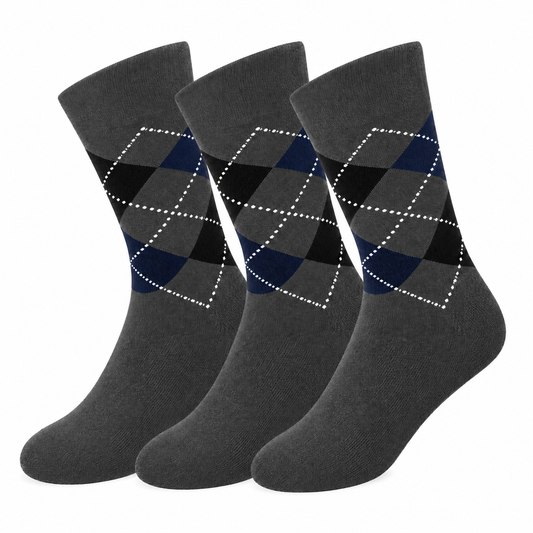 Classic Argyle Crew Socks for Men & Women – Comfortable Everyday Dress & Casual Socks