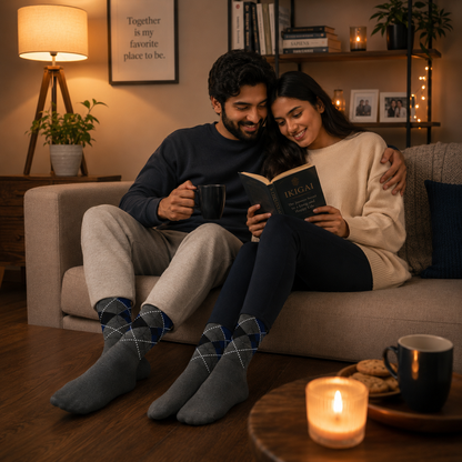 Classic Argyle Crew Socks for Men & Women – Comfortable Everyday Dress & Casual Socks