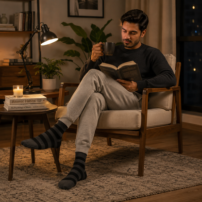 Bold Stripes Crew Socks – Premium Comfort, Stylish Everyday Wear & Long-Lasting Fit