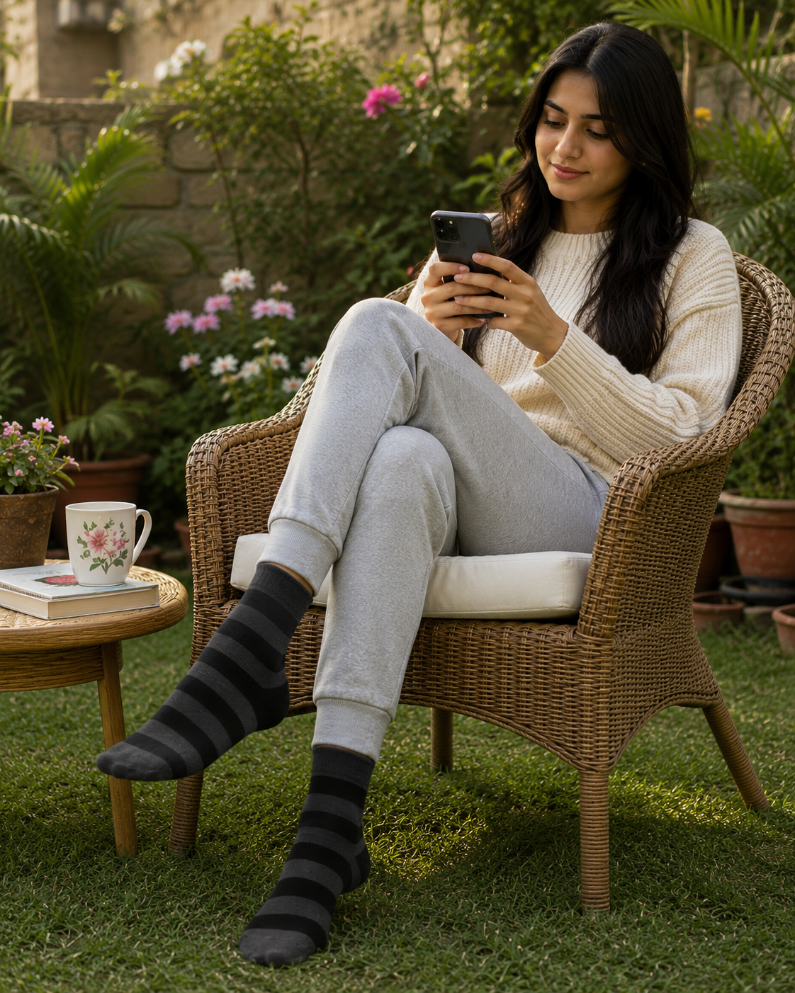 Bold Stripes Crew Socks – Premium Comfort, Stylish Everyday Wear & Long-Lasting Fit