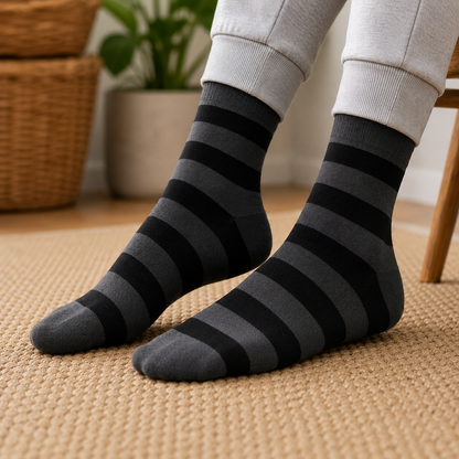 Bold Stripes Crew Socks – Premium Comfort, Stylish Everyday Wear & Long-Lasting Fit