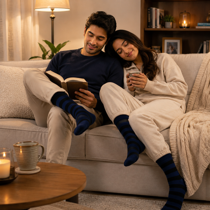 Bold Stripes Crew Socks – Premium Comfort, Stylish Everyday Wear & Long-Lasting Fit