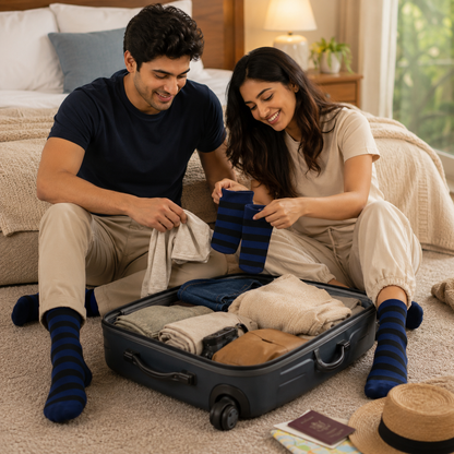 Bold Stripes Crew Socks – Premium Comfort, Stylish Everyday Wear & Long-Lasting Fit