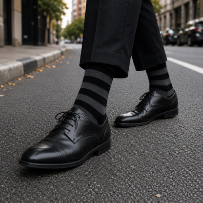 Bold Stripes Crew Socks – Premium Comfort, Stylish Everyday Wear & Long-Lasting Fit