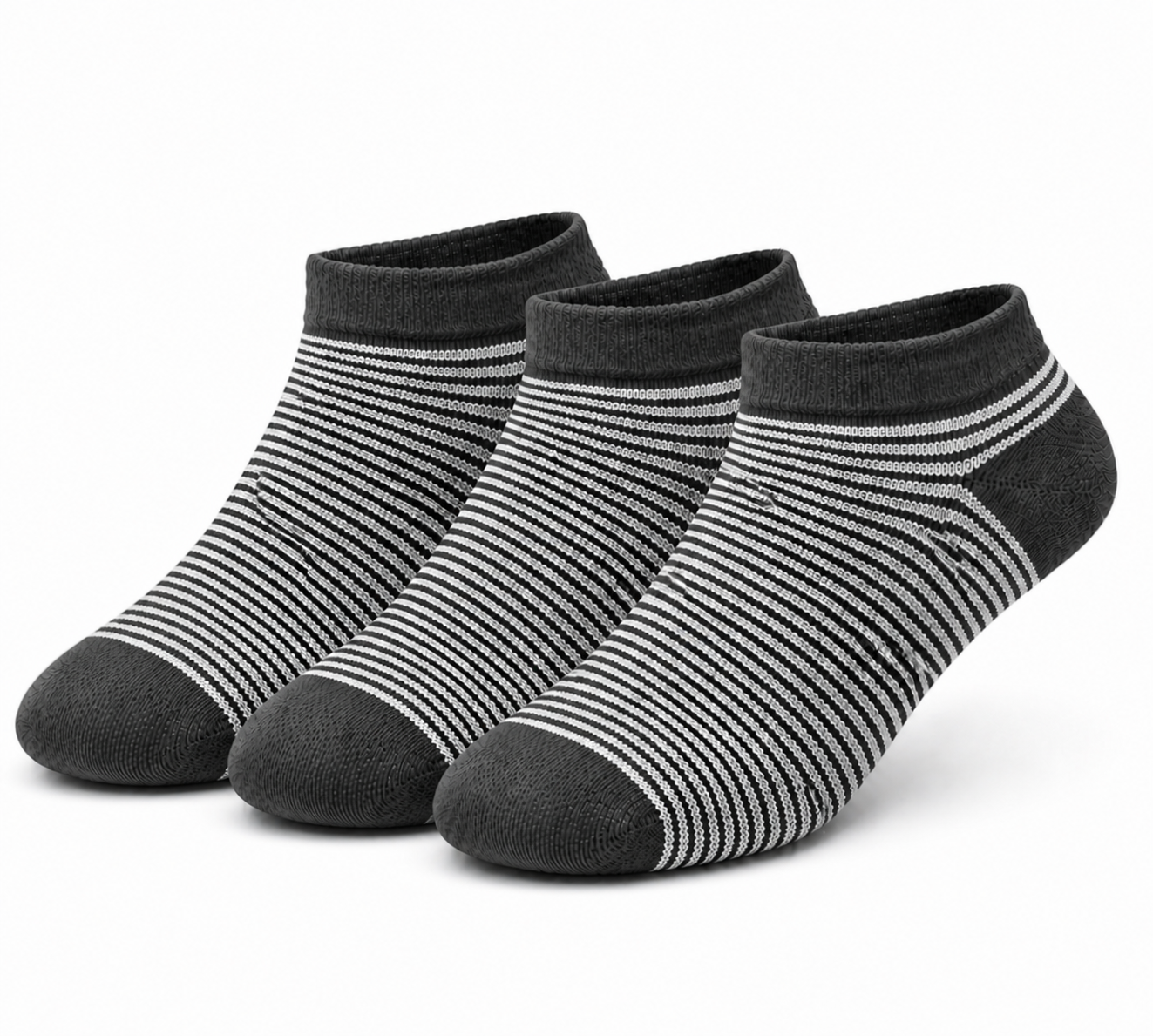 Premium Stripe & Solid Ankle Sock Set - Soft Cotton Blend, Stretchy Fit & Stylish Patterns.