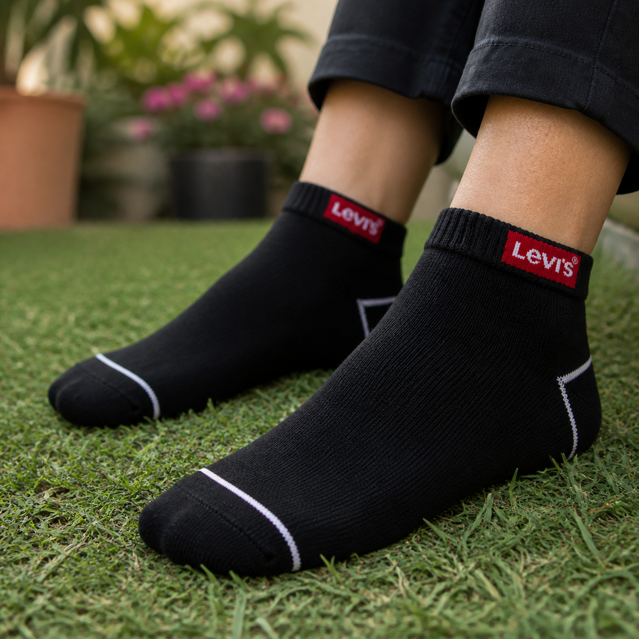 LEVIS Men’s Half Cushion Low Cut Ankle Socks – Premium Sport Comfort & Durable Performance Fit.