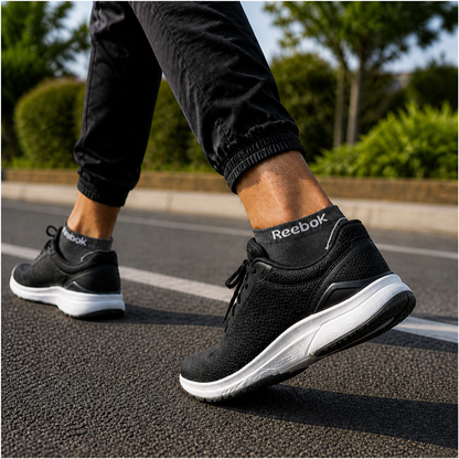 REEBOK Premium Comfort Ankle Socks - Breathable Mesh, Arch Support & Cushioned Athletic Fit.