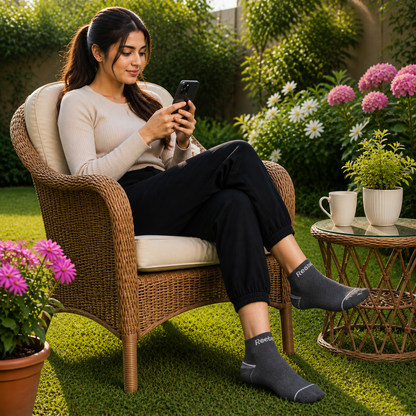 REEBOK Premium Comfort Ankle Socks - Breathable Mesh, Arch Support & Cushioned Athletic Fit.