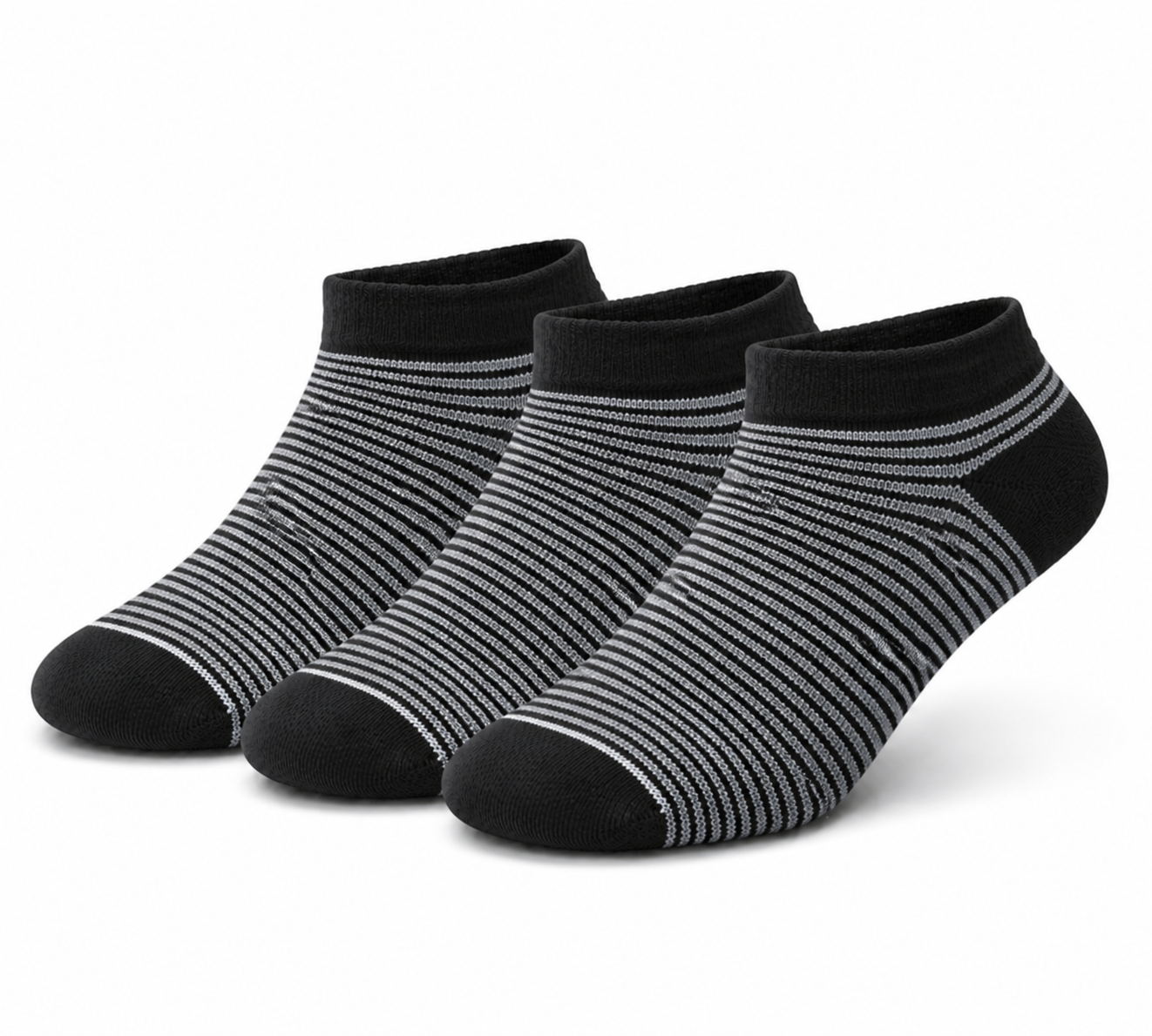 Premium Stripe & Solid Ankle Sock Set - Soft Cotton Blend, Stretchy Fit & Stylish Patterns.