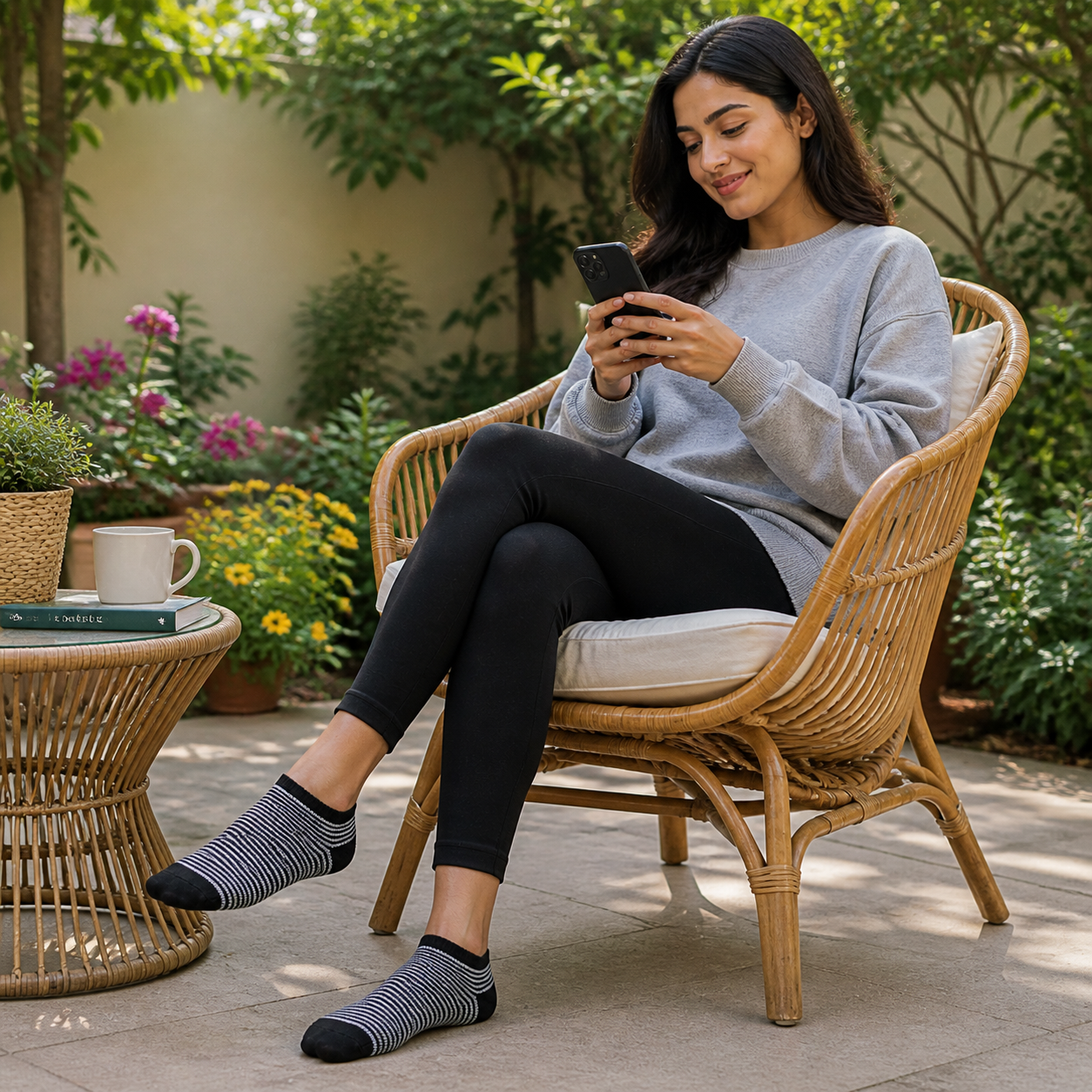 Premium Stripe & Solid Ankle Sock Set - Soft Cotton Blend, Stretchy Fit & Stylish Patterns.