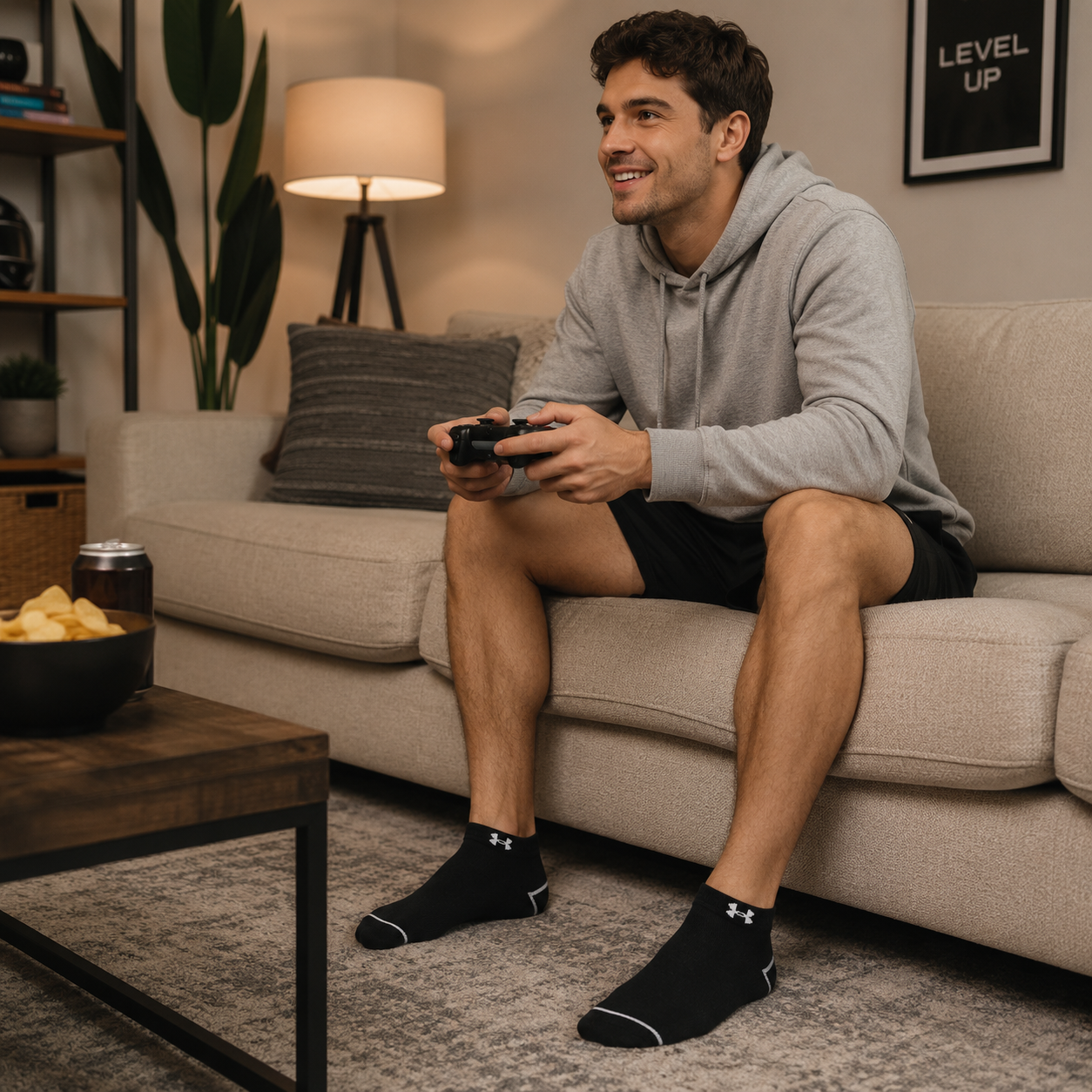 UNDER ARMOUR No-Show Athletic Socks – Cushioned Performance Ankle Socks for Gym & Casual Wear.