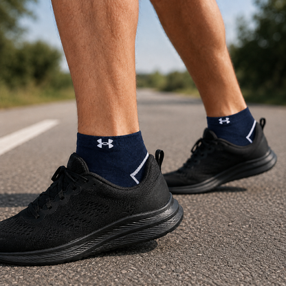 UNDER ARMOUR No-Show Athletic Socks – Cushioned Performance Ankle Socks for Gym & Casual Wear.