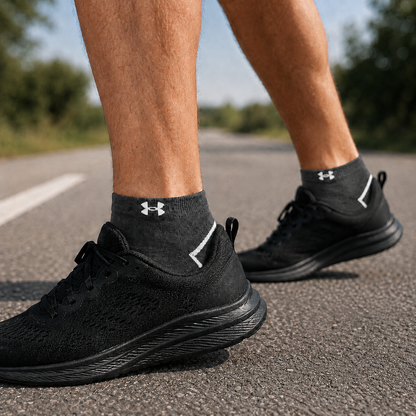UNDER ARMOUR No-Show Athletic Socks – Cushioned Performance Ankle Socks for Gym & Casual Wear.
