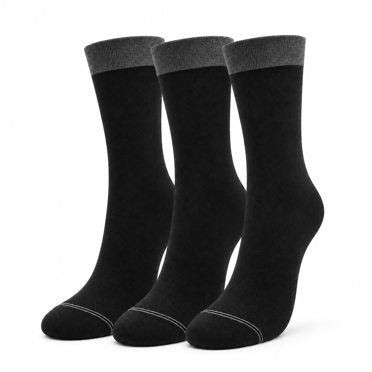 Premium Crew Socks - Durable Contrast Welt & Toe Design for All-Day Comfort & Style.