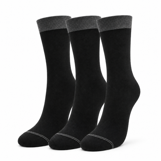 Premium Crew Socks - Durable Contrast Welt & Toe Design for All-Day Comfort & Style.