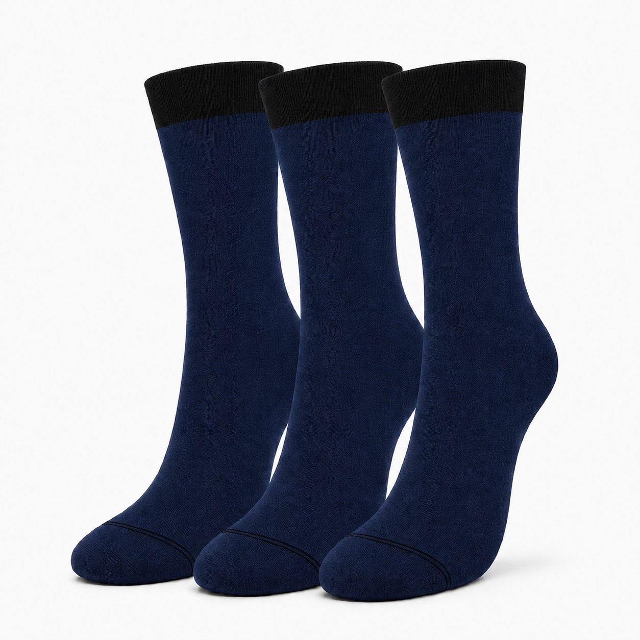 Premium Crew Socks - Durable Contrast Welt & Toe Design for All-Day Comfort & Style.