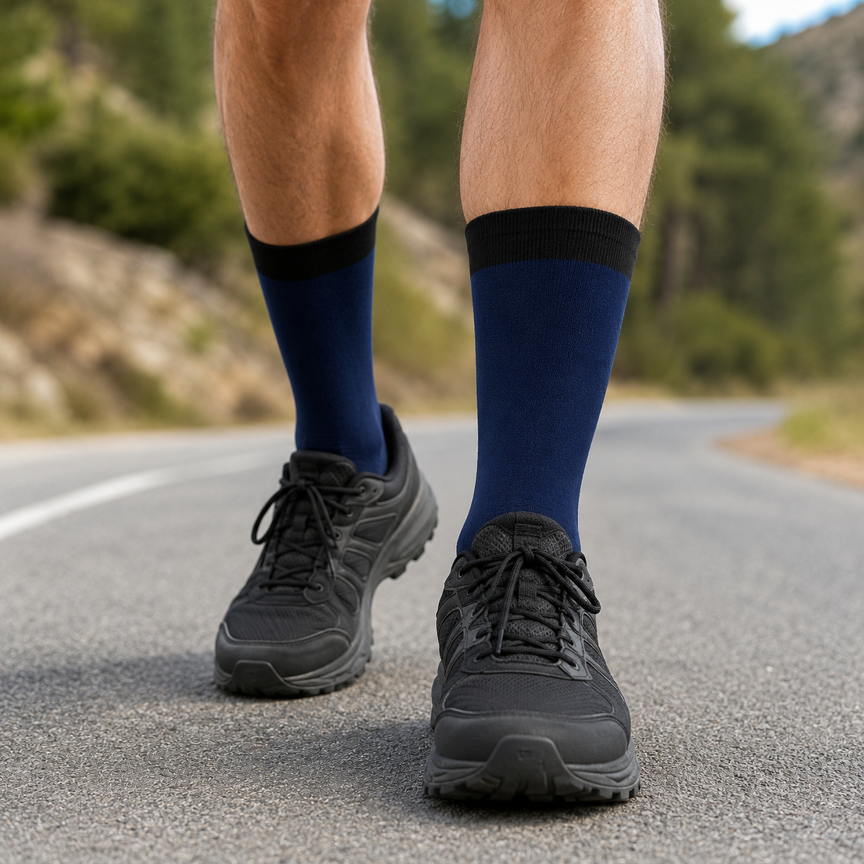Premium Crew Socks - Durable Contrast Welt & Toe Design for All-Day Comfort & Style.