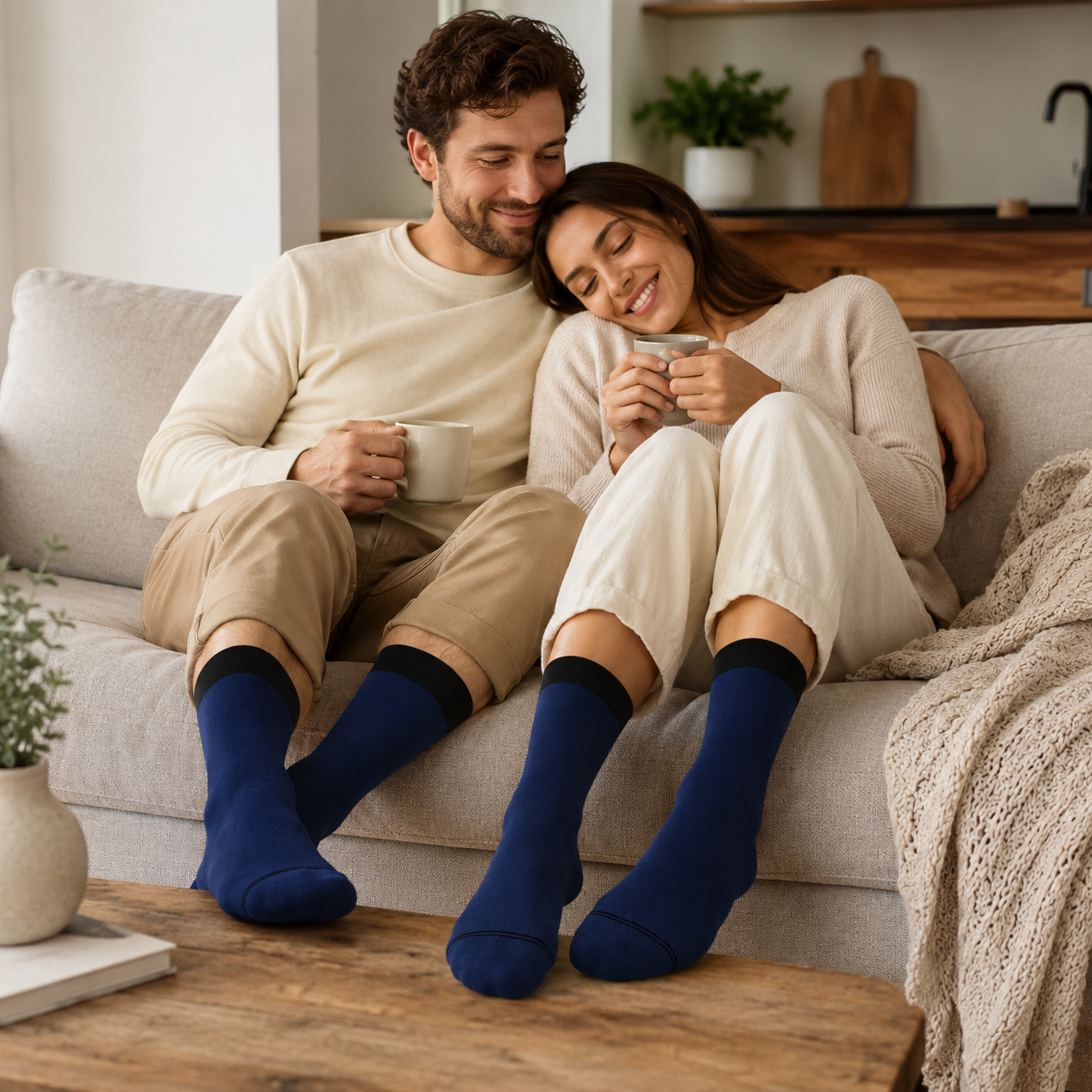 Premium Crew Socks - Durable Contrast Welt & Toe Design for All-Day Comfort & Style.