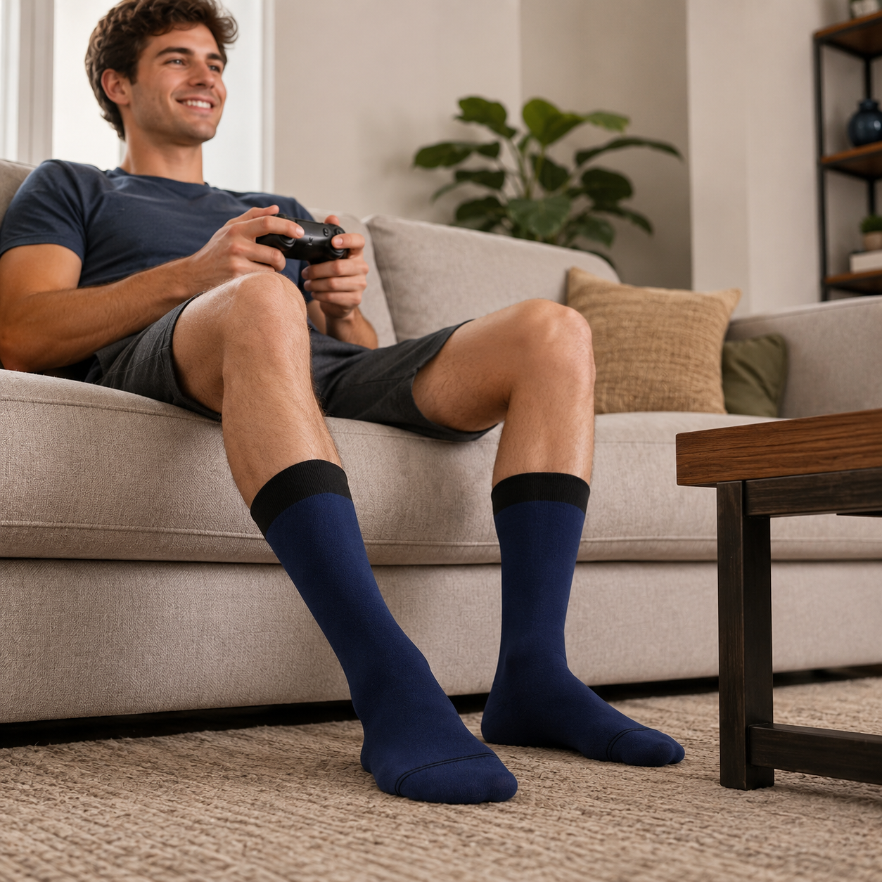 Premium Crew Socks - Durable Contrast Welt & Toe Design for All-Day Comfort & Style.
