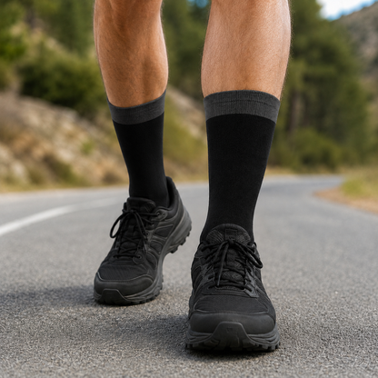 Premium Crew Socks - Durable Contrast Welt & Toe Design for All-Day Comfort & Style.