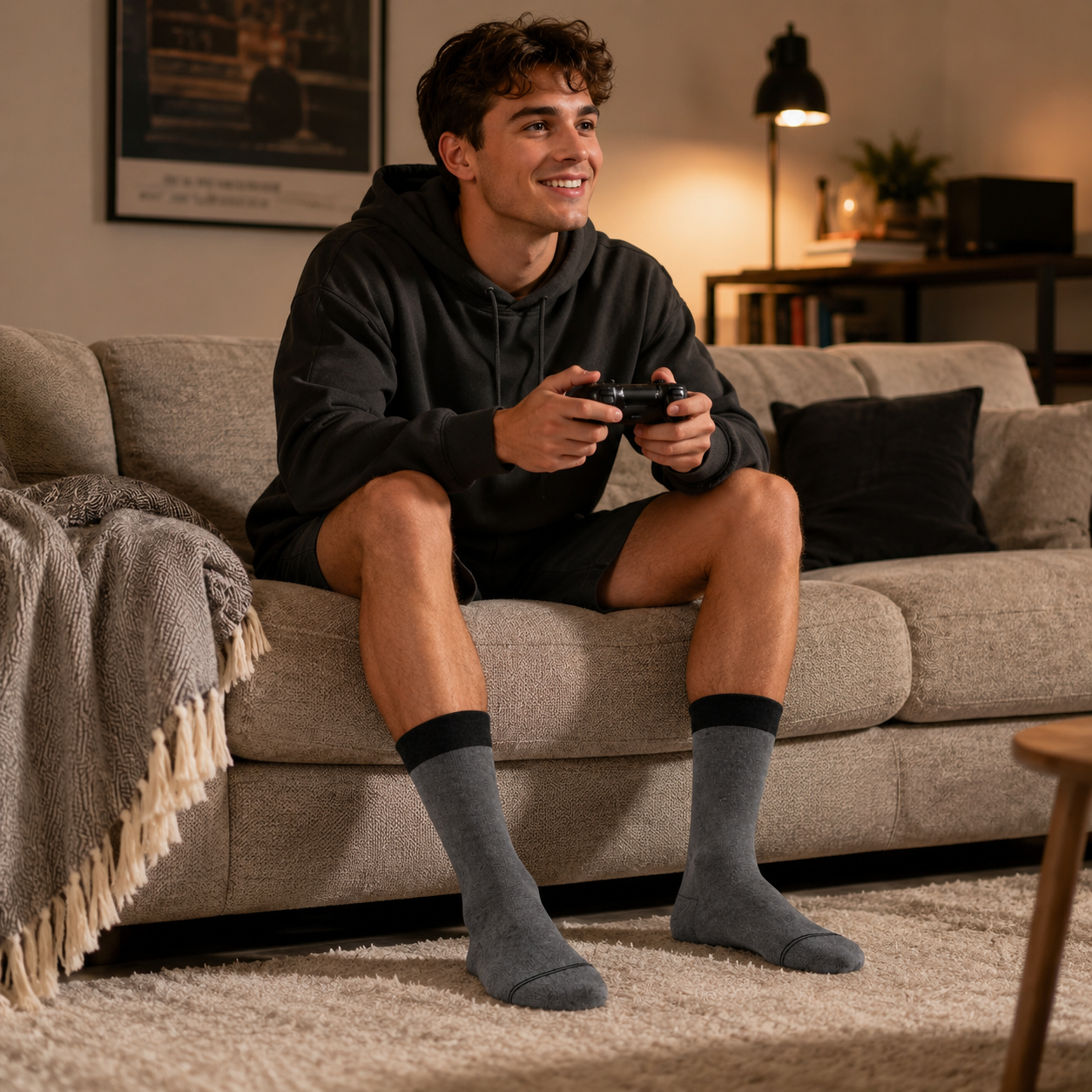 Premium Crew Socks - Durable Contrast Welt & Toe Design for All-Day Comfort & Style.