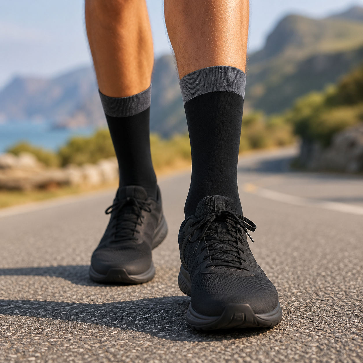 Premium Crew Socks - Durable Contrast Welt & Toe Design for All-Day Comfort & Style.
