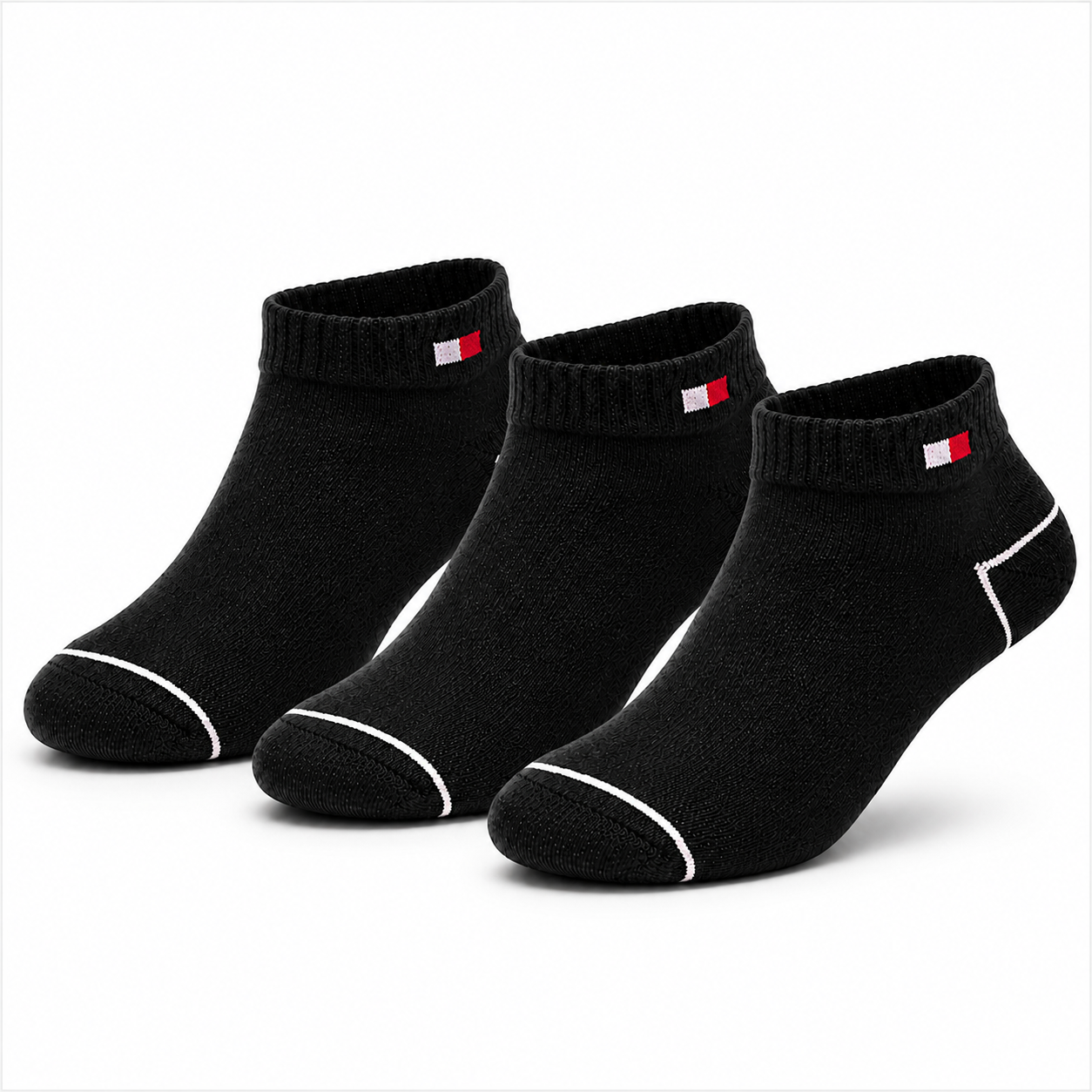 TOMMY HILFIGER Premium Color-Block Ankle Socks – Soft Cotton Blend, Breathable & Stretchable Fit.