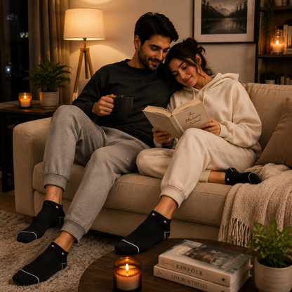 TOMMY HILFIGER Premium Color-Block Ankle Socks – Soft Cotton Blend, Breathable & Stretchable Fit.