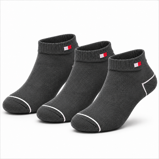 TOMMY HILFIGER Premium Color-Block Ankle Socks – Soft Cotton Blend, Breathable & Stretchable Fit.