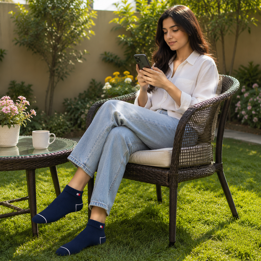TOMMY HILFIGER Premium Color-Block Ankle Socks – Soft Cotton Blend, Breathable & Stretchable Fit.