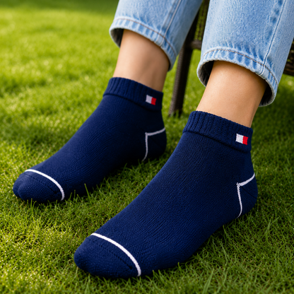 TOMMY HILFIGER Premium Color-Block Ankle Socks – Soft Cotton Blend, Breathable & Stretchable Fit.